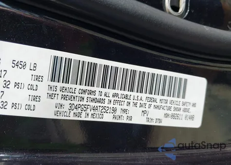 2010 Dodge Journey Sxt from USA, damaged, VIN 3D4PG5FV4AT252190